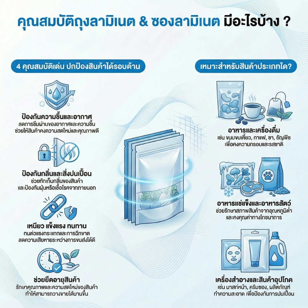 คุณสมบัติถุงลามิเนต-ซองลามิเนต-มีอะไรบ้าง